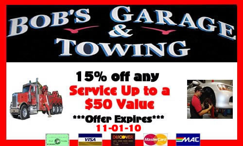 Print this for 15% off Towing Services and Mechanical Labor...Excludes Police Towing